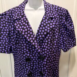 Raul Blanco Black and Purple Polka Dot dress.